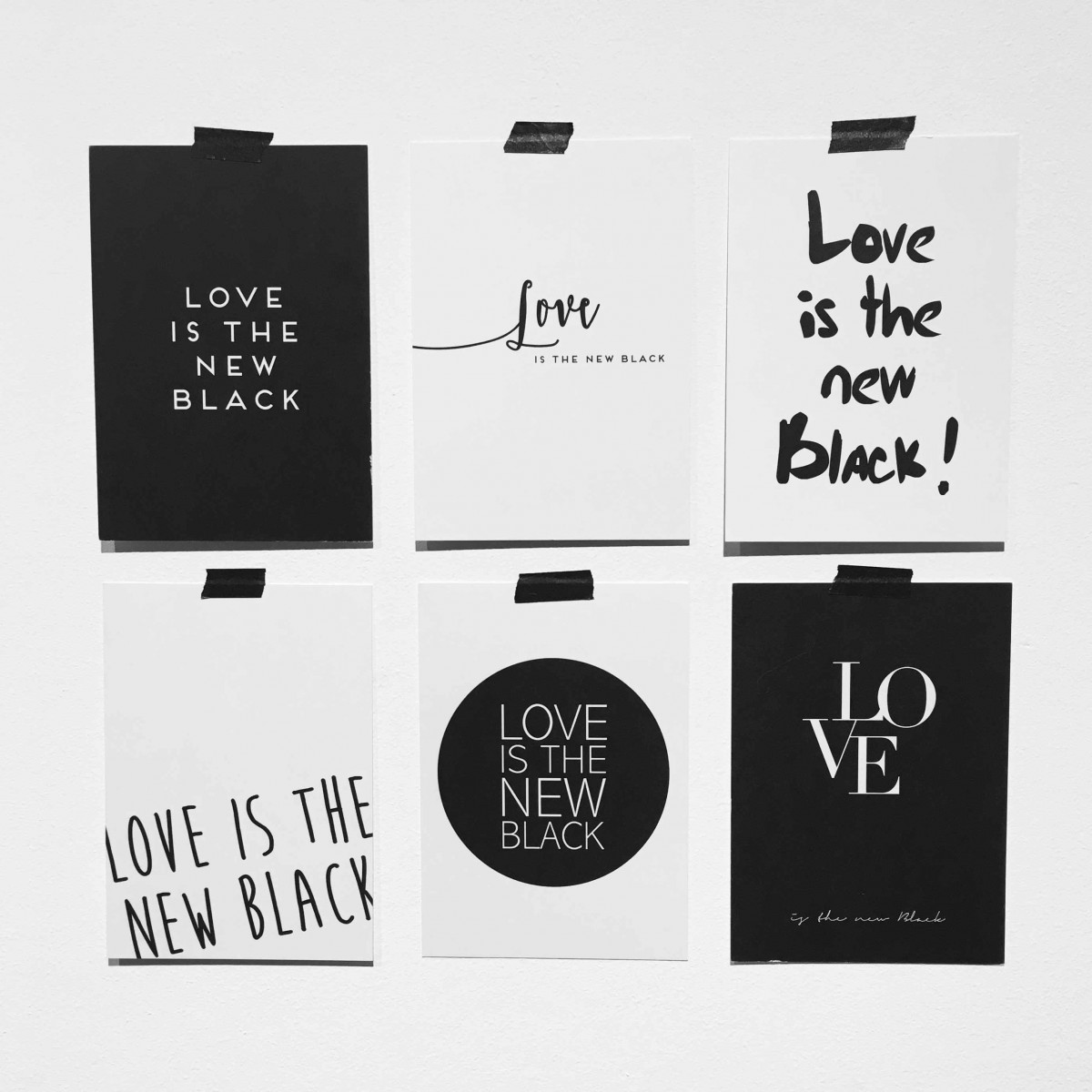 Love is the new black – Postkarten-Set "Love is the new black"