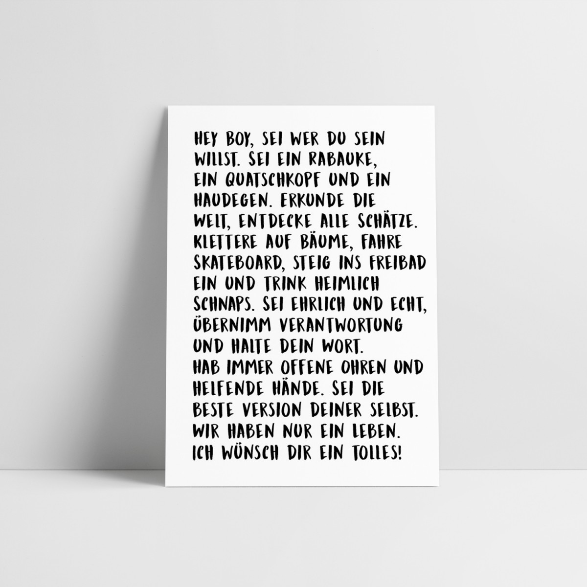 Love is the new black - Postkarte "Hey Boy"