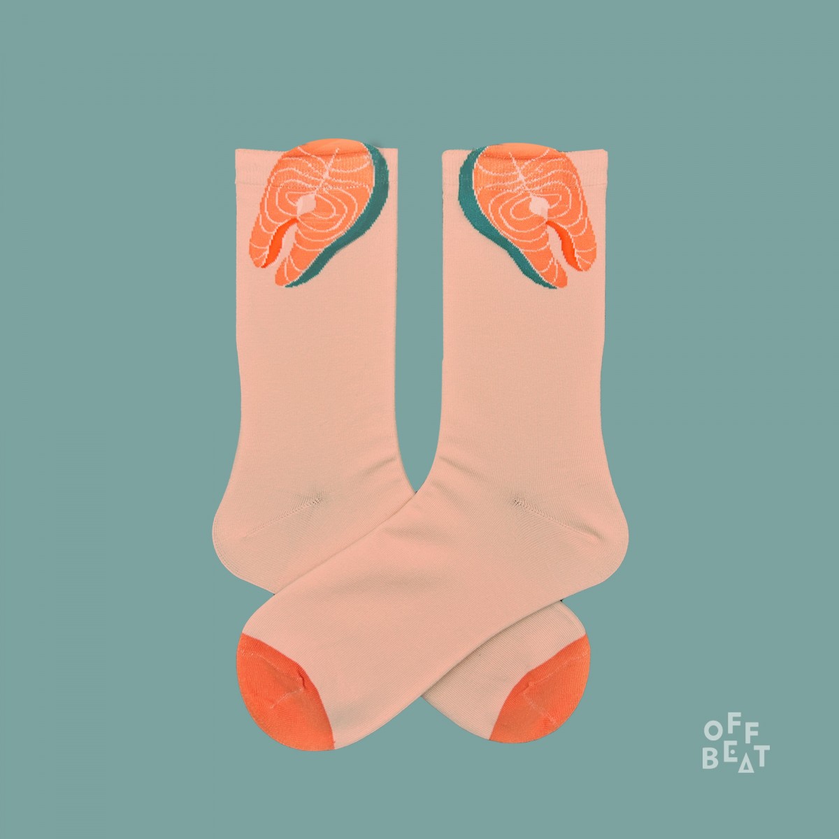 Pop-out Lachs Socken von Offbeat