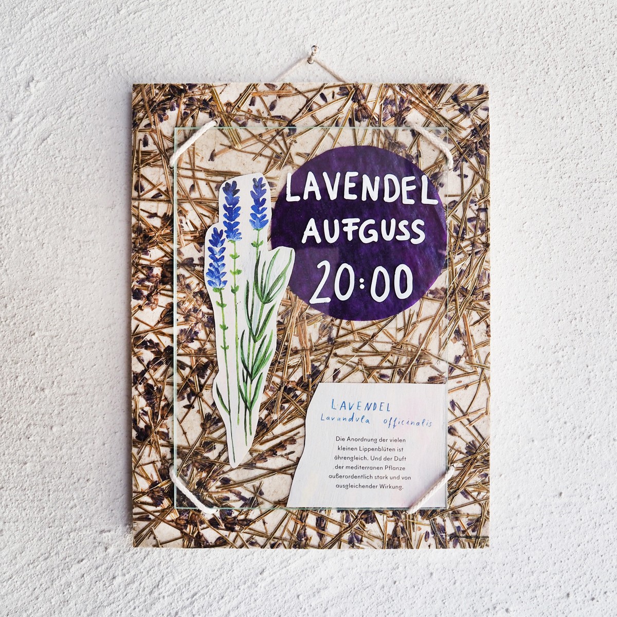 Bildfläche - Lavendel // Bilderrahmen aus Flachsvlies mit Lavendel // Studio Minzi 