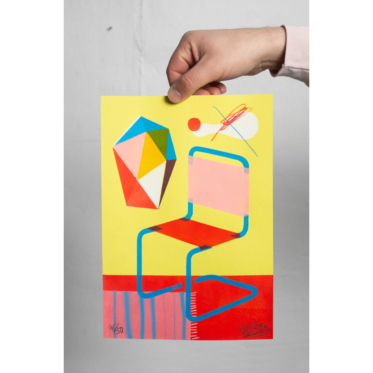 Martin Krusche, Schablonendruck »Lehnstuhl«, 21x29,7cm