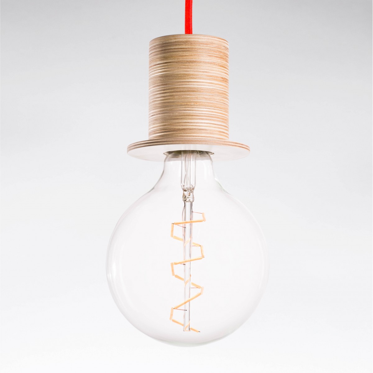 Lichtliebe Pendelleuchte "Fafoo" in weiß und neonorange inkl. Edison Spiral LED im Retro Design mit nur 1,8 Watt