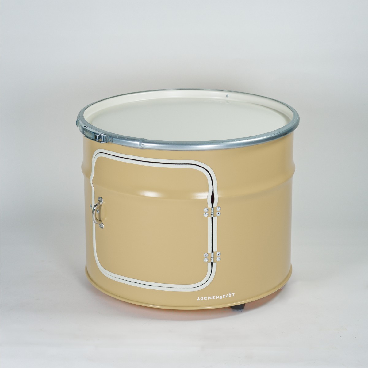 Lockengelöt - Bob mit Tür - Couchtisch aus Hamburger Ölfässern