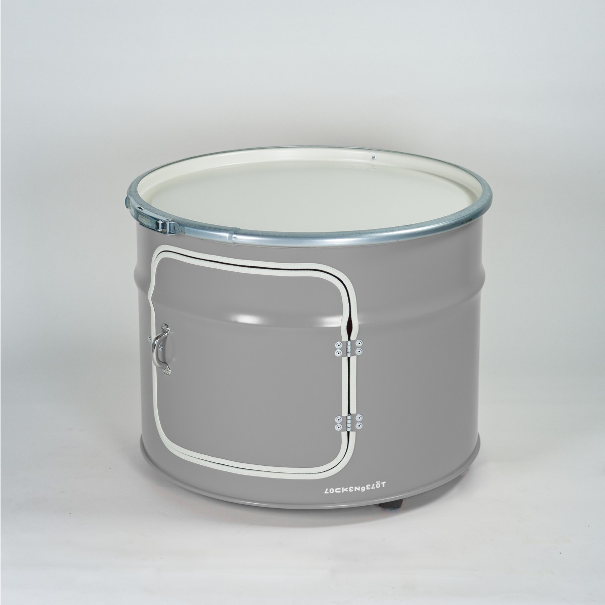 Lockengelöt - Bob mit Tür - Couchtisch aus Hamburger Ölfässern