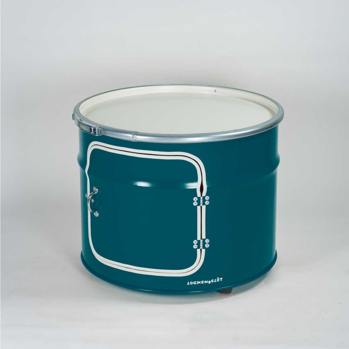 Lockengelöt - Bob mit Tür - Couchtisch aus Hamburger Ölfässern