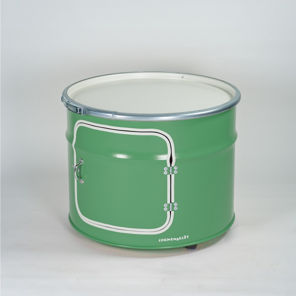 Lockengelöt - Bob mit Tür - Couchtisch aus Hamburger Ölfässern