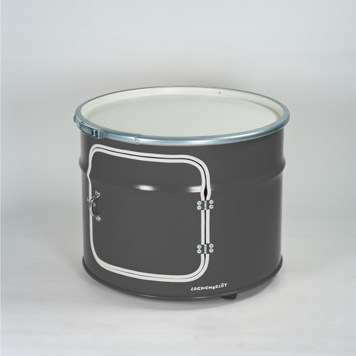 Lockengelöt - Bob mit Tür - Couchtisch aus Hamburger Ölfässern