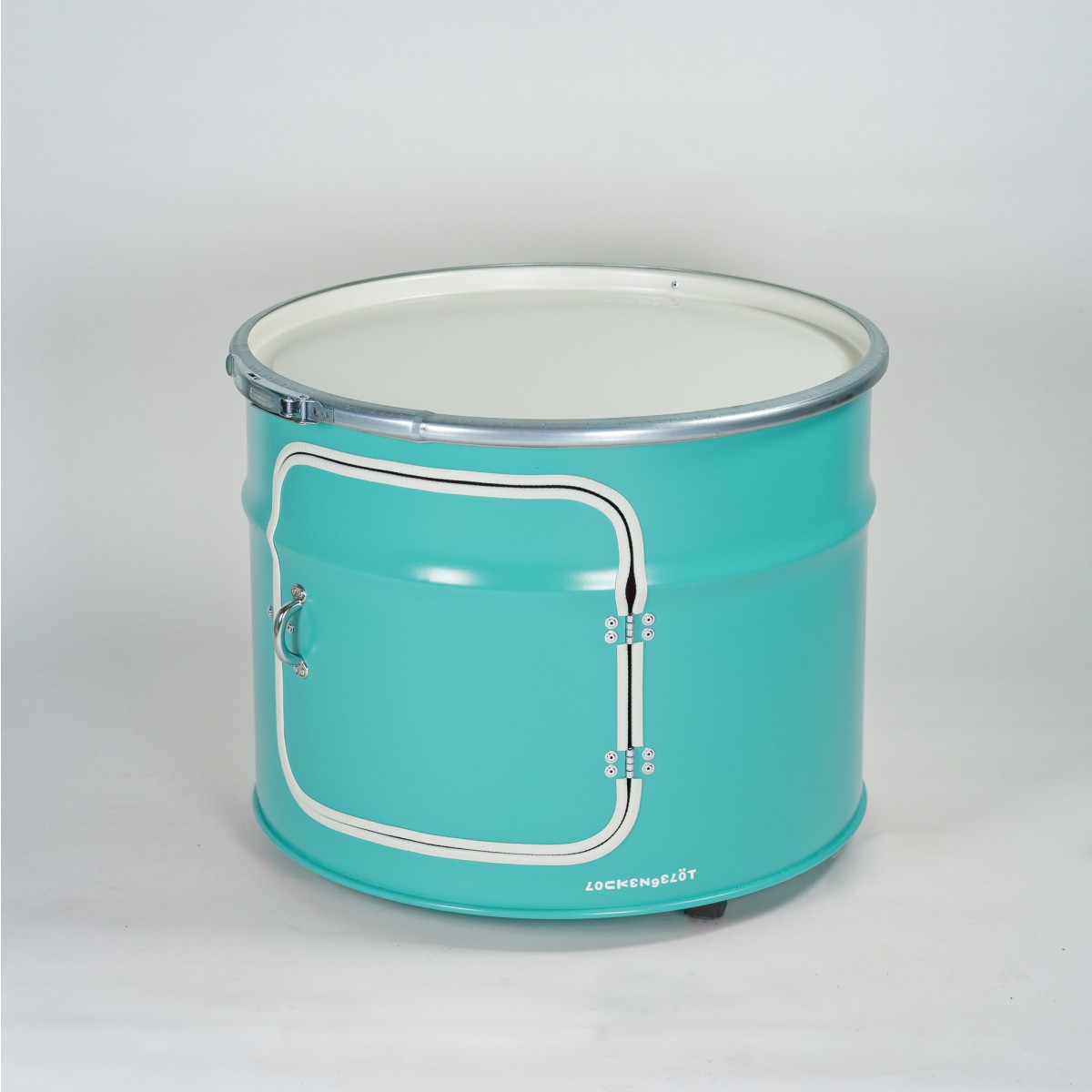 Lockengelöt - Bob mit Tür - Couchtisch aus Hamburger Ölfässern