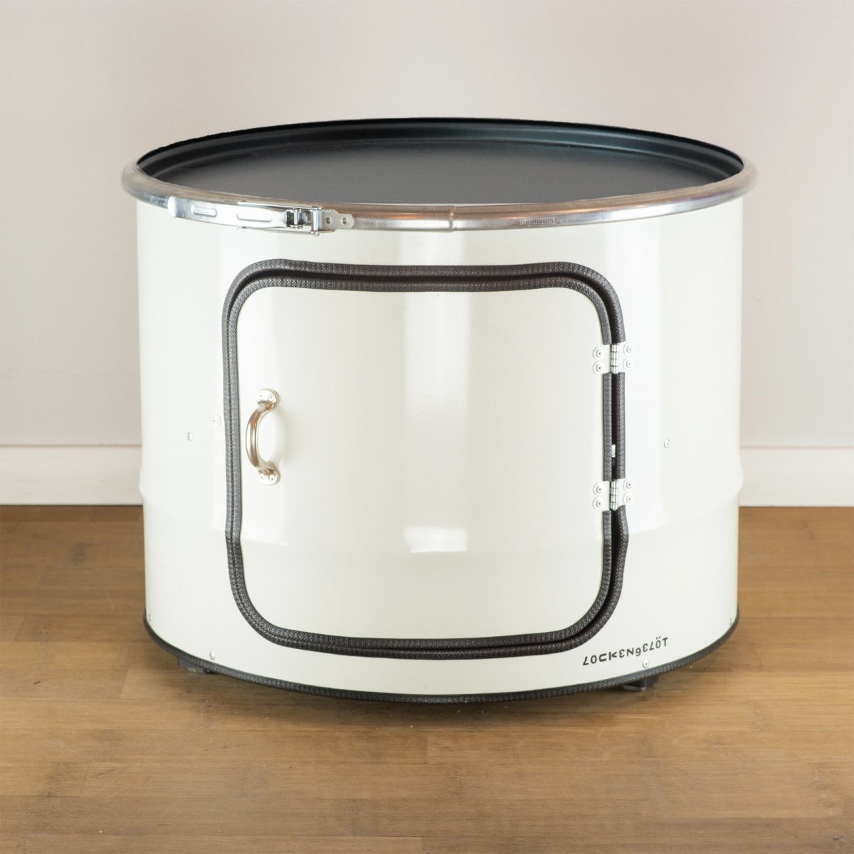 Lockengelöt - Bob mit Tür - Couchtisch aus Hamburger Ölfässern