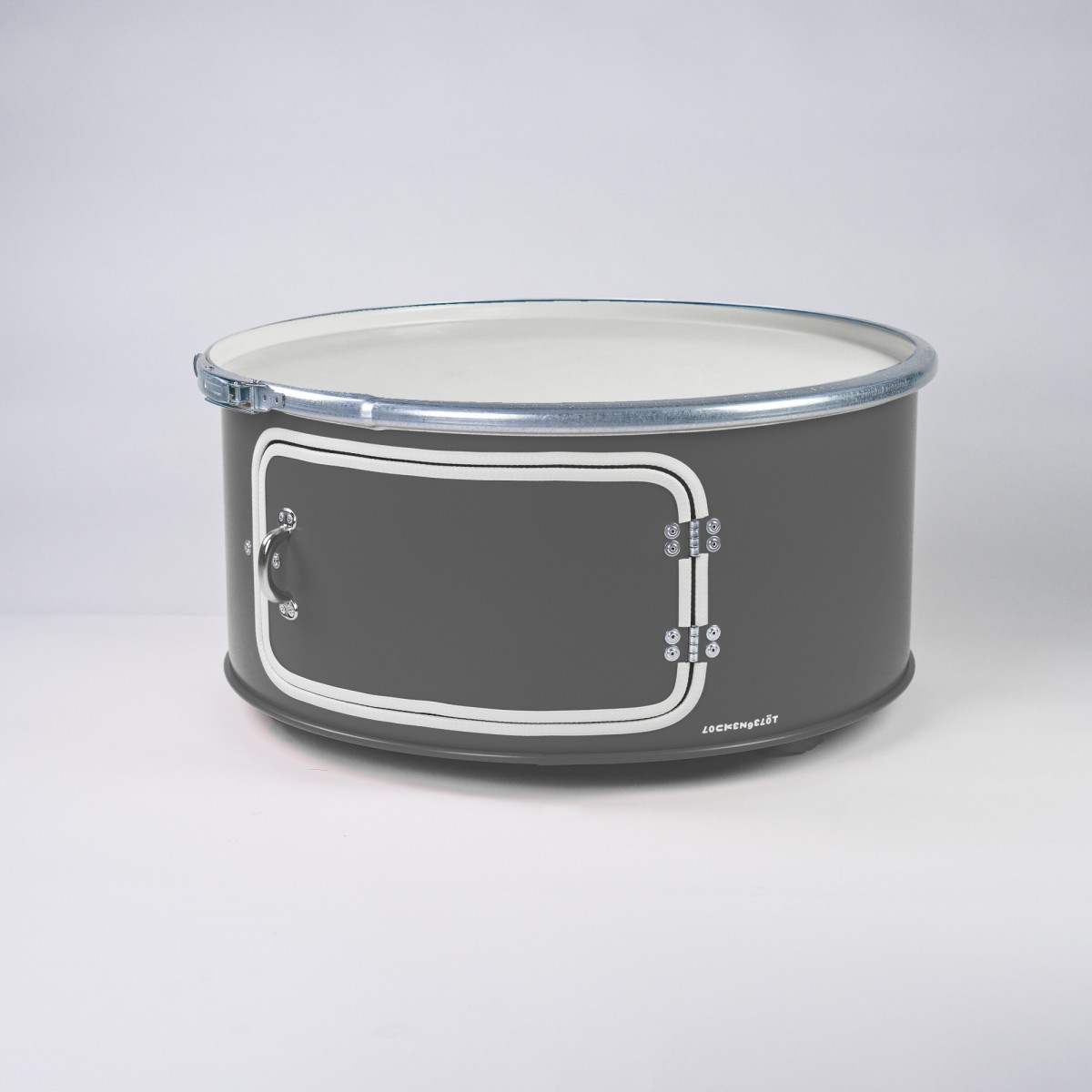 Lockengelöt - Little Bob mit Tür - Couchtisch aus Hamburger Ölfässern