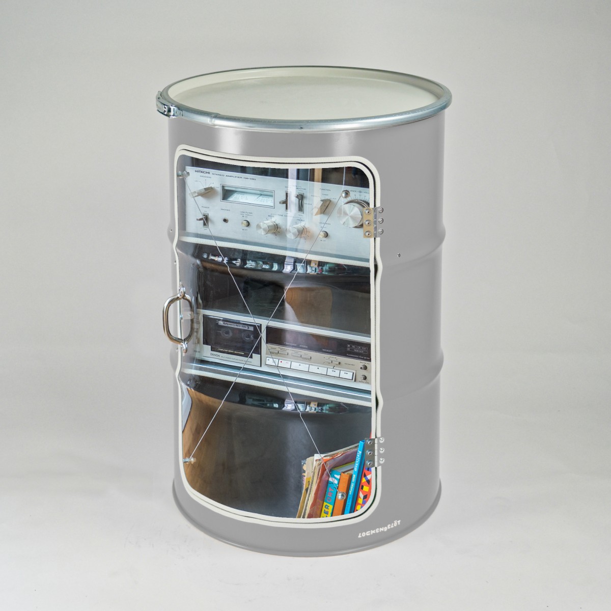 Lockengelöt - Hifi-Schränk aus einem Hamburger Ölfass