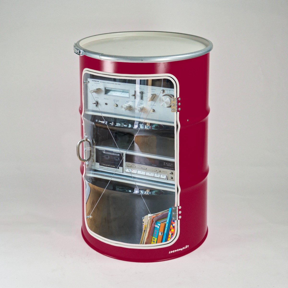 Lockengelöt - Hifi-Schränk aus einem Hamburger Ölfass