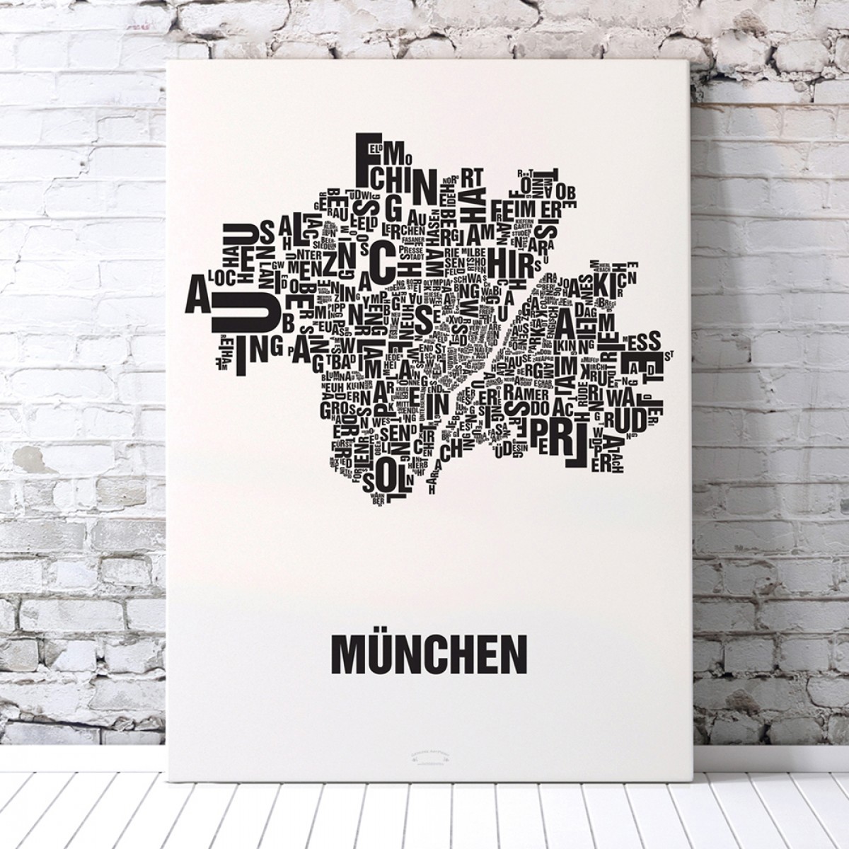 Buchstabenort München Poster Typografie Siebdruck
