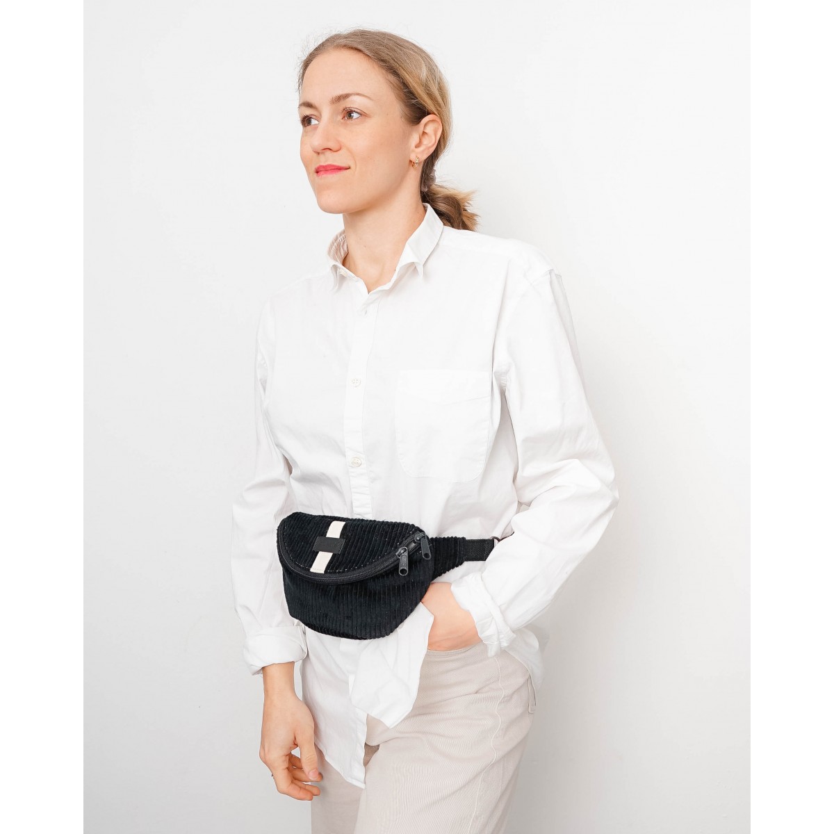 MULINU - Bauchtasche | Hipbag HENNES Breitcord Schwarz