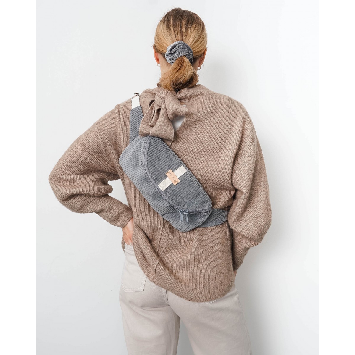 MULINU - Bauchtasche | Hipbag HENNES Breitcord Grau