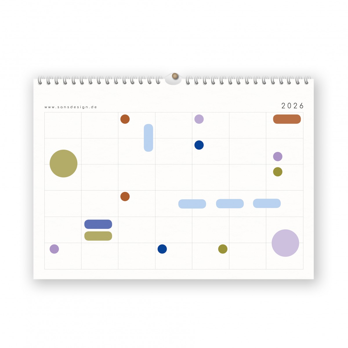 Kalender 2026 mit Aufklebern A4/A3 - SANS.