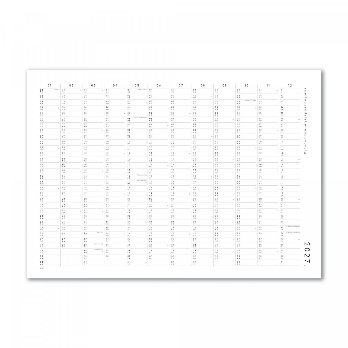Jahresplaner / Kalender 2027 - SANS.
