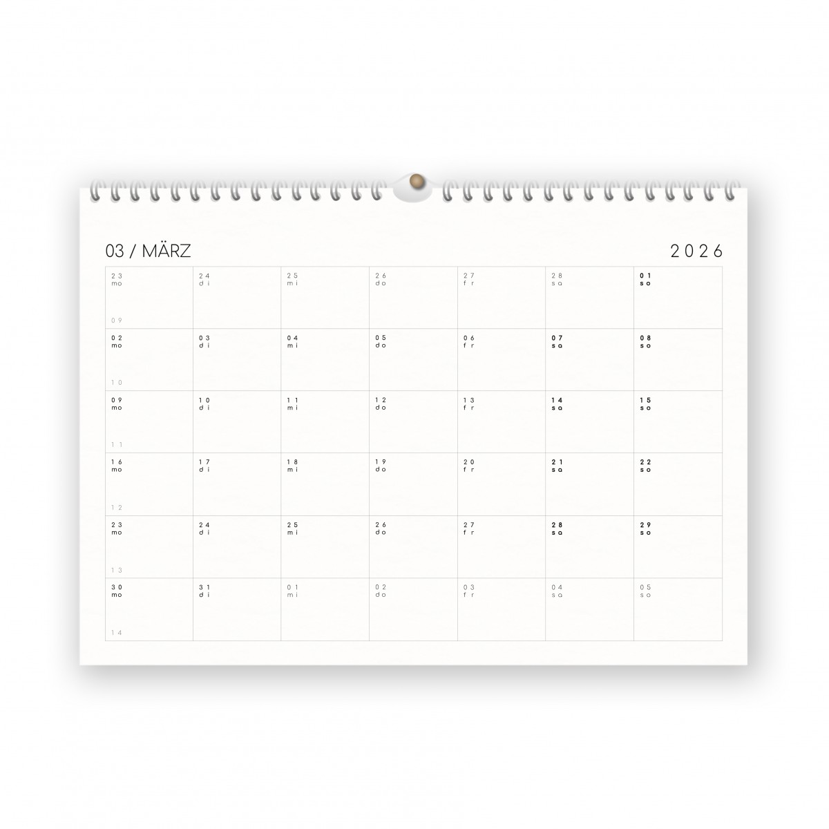 Kalender 2026 mit Aufklebern A4/A3 - SANS.