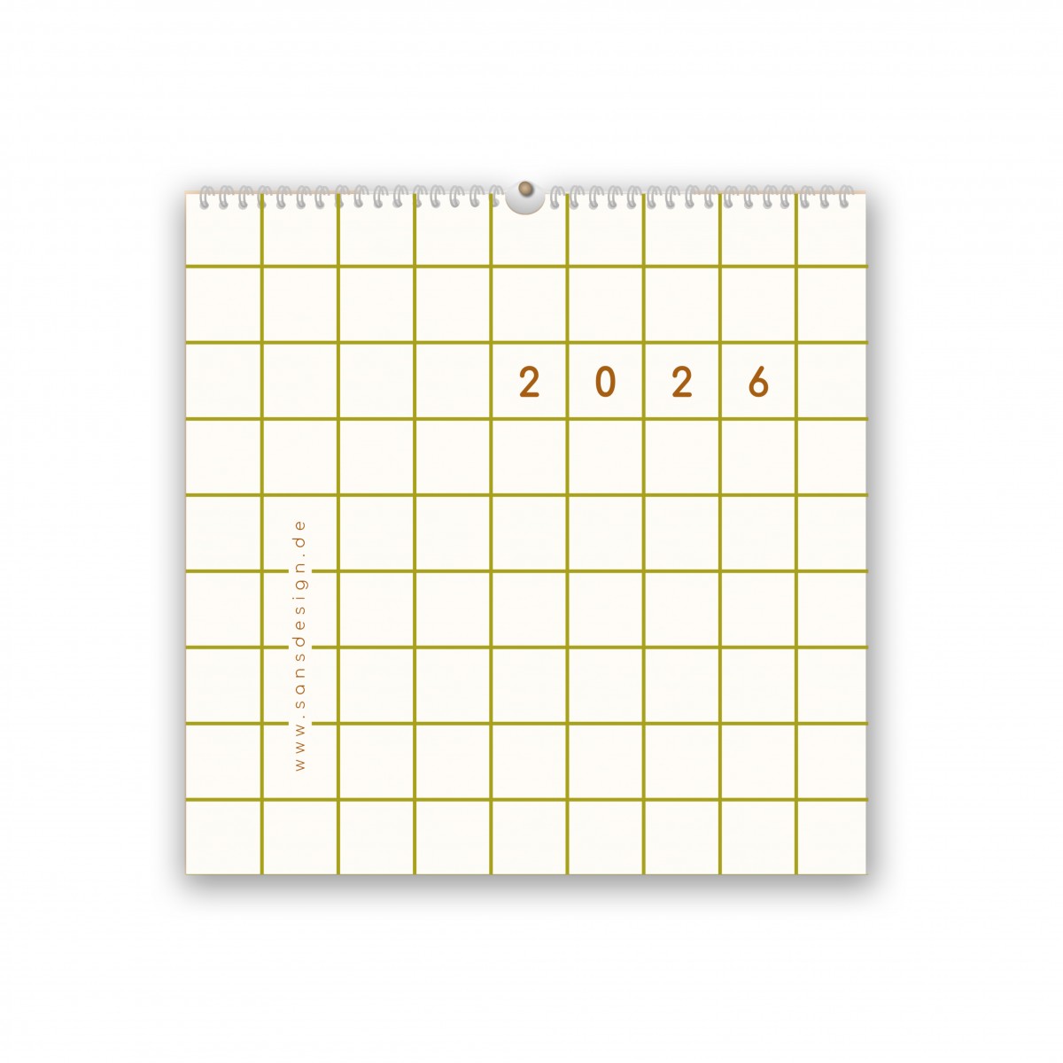 Großer Wandkalender 2026, quadratisch 50x50 - SANS.