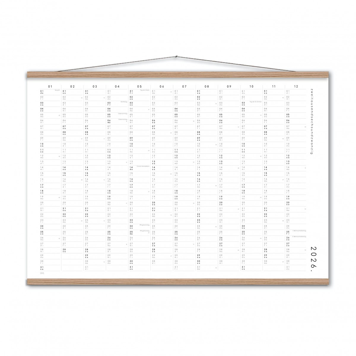 Jahresplaner / Kalender 2026 - SANS.