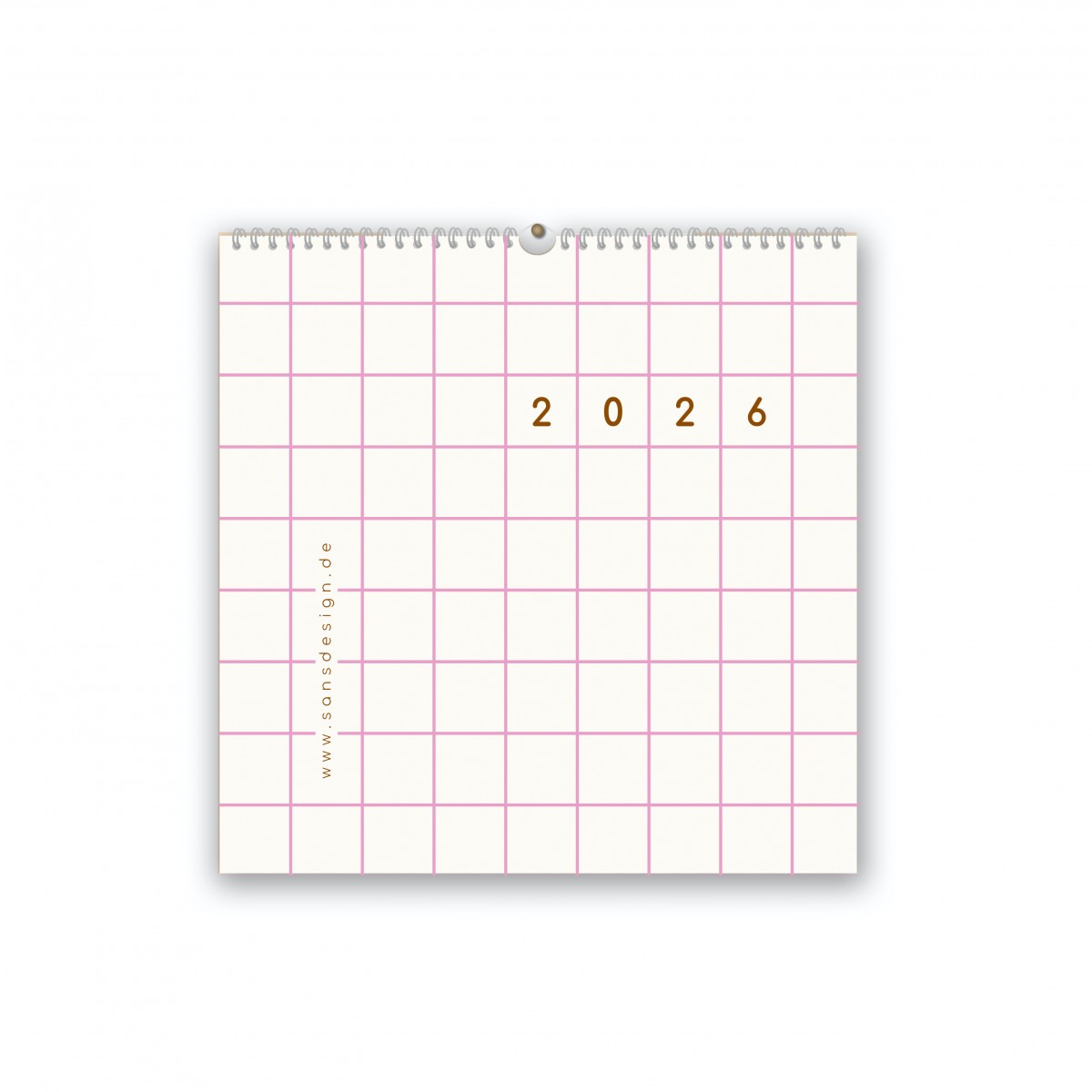 Wandkalender 2026, kariert - SANS.