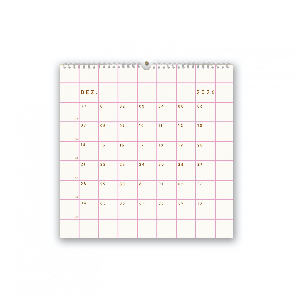 Kalender 2026, rose - SANS.