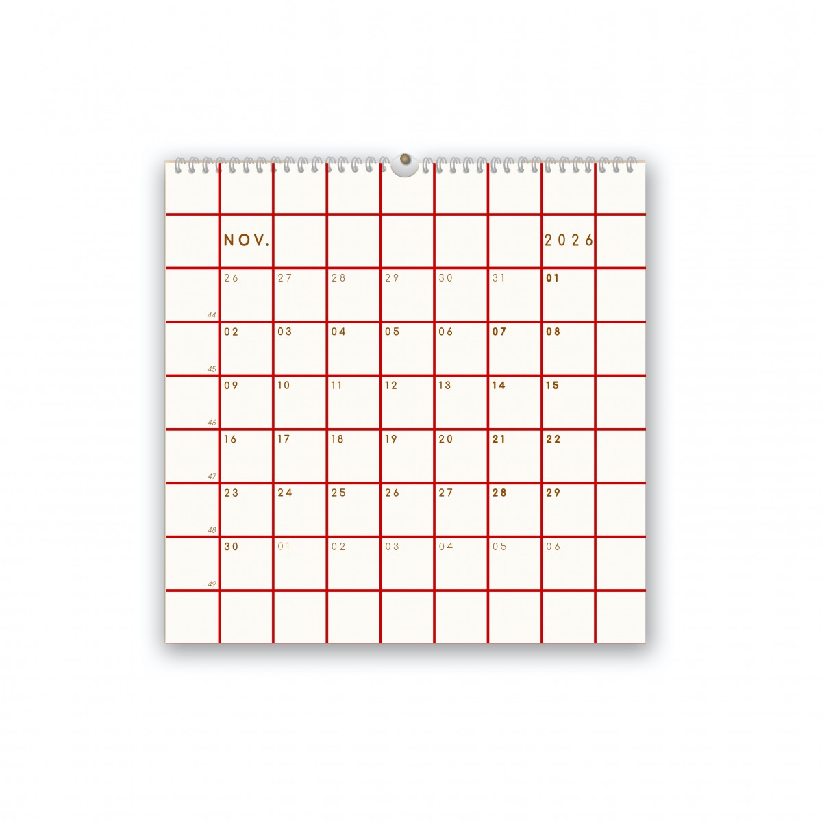 Wandkalender 2026,kariert - SANS.