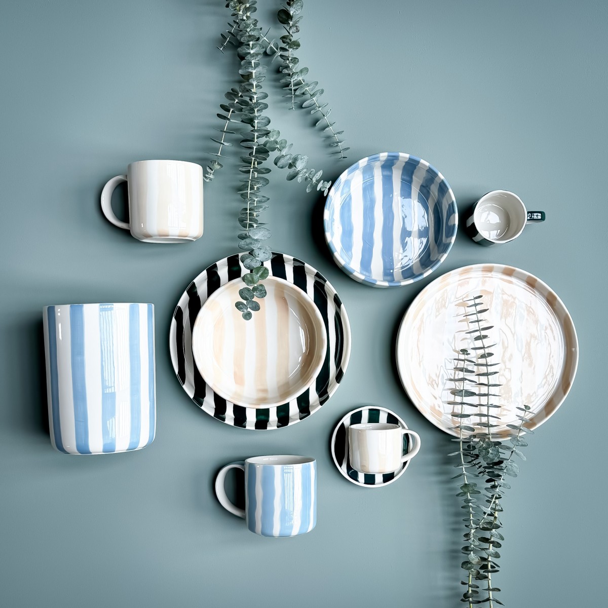 Magazin Minori - Espresso Stripes - boho beige (2er Set - 4 Teile)