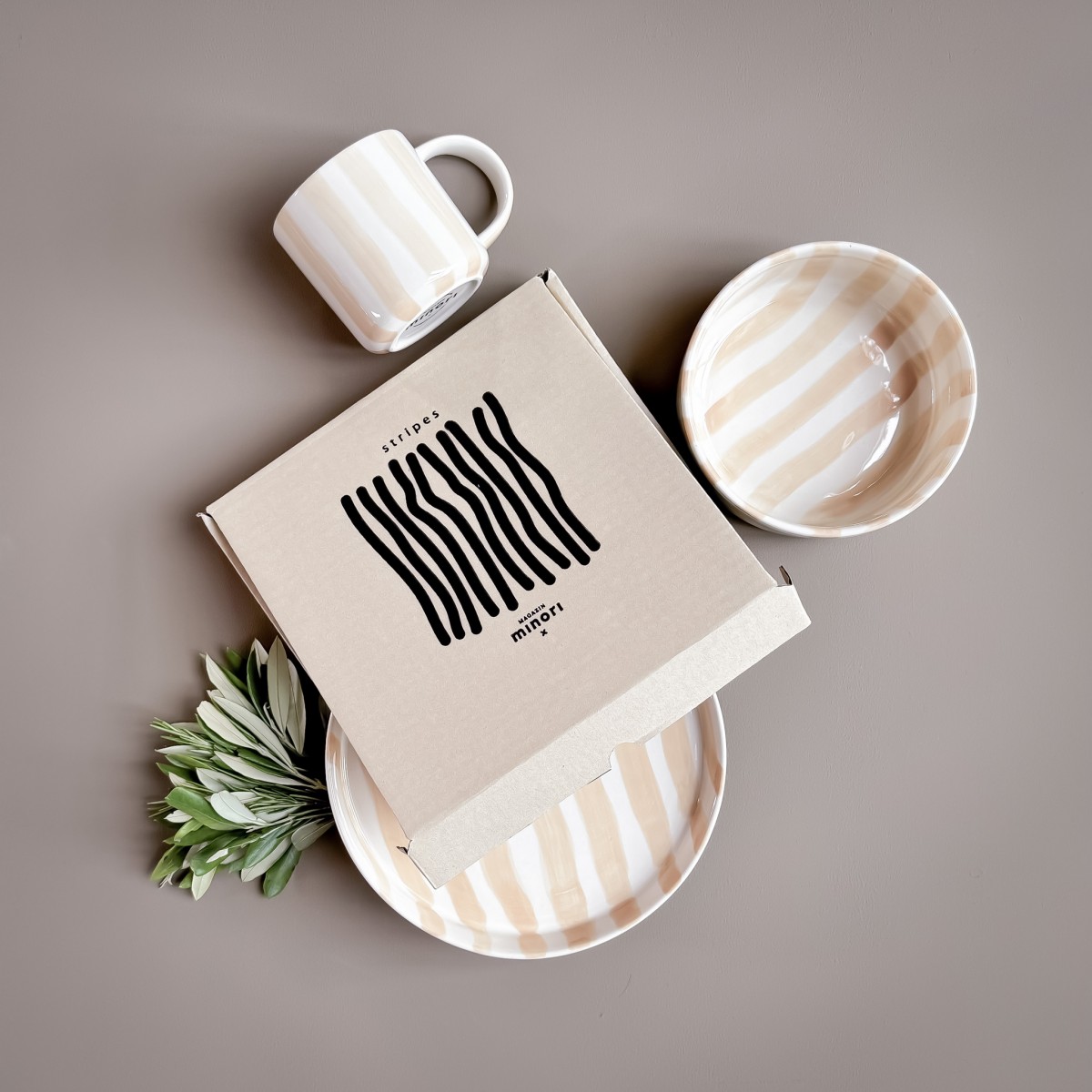 Magazin Minori - Teller Stripes - boho beige
