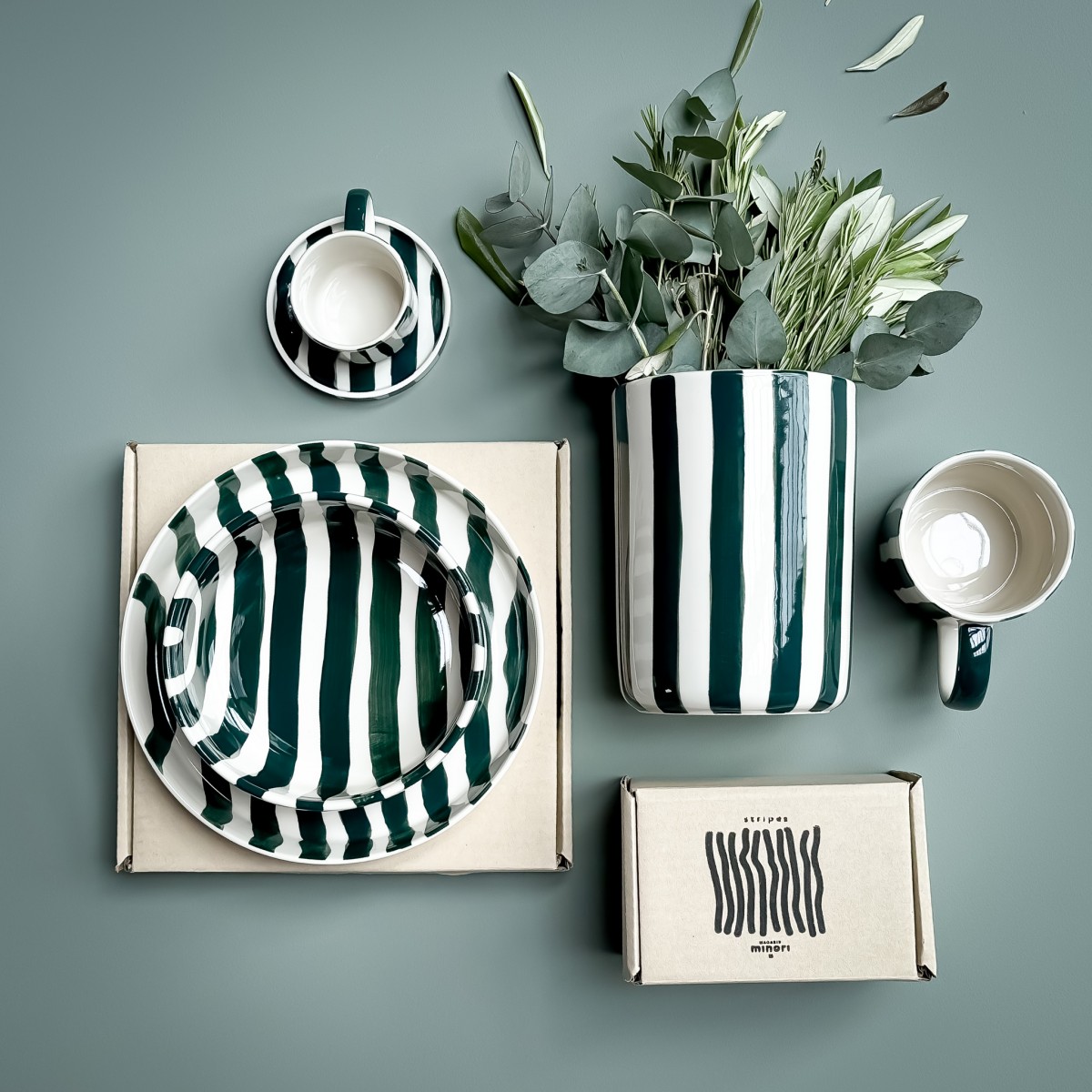 Magazin Minori - Teller Stripes - gentle green