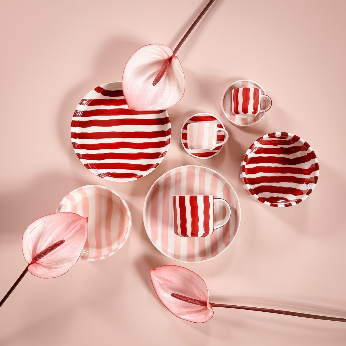 Magazin Minori - Teller Stripes - tramonto red