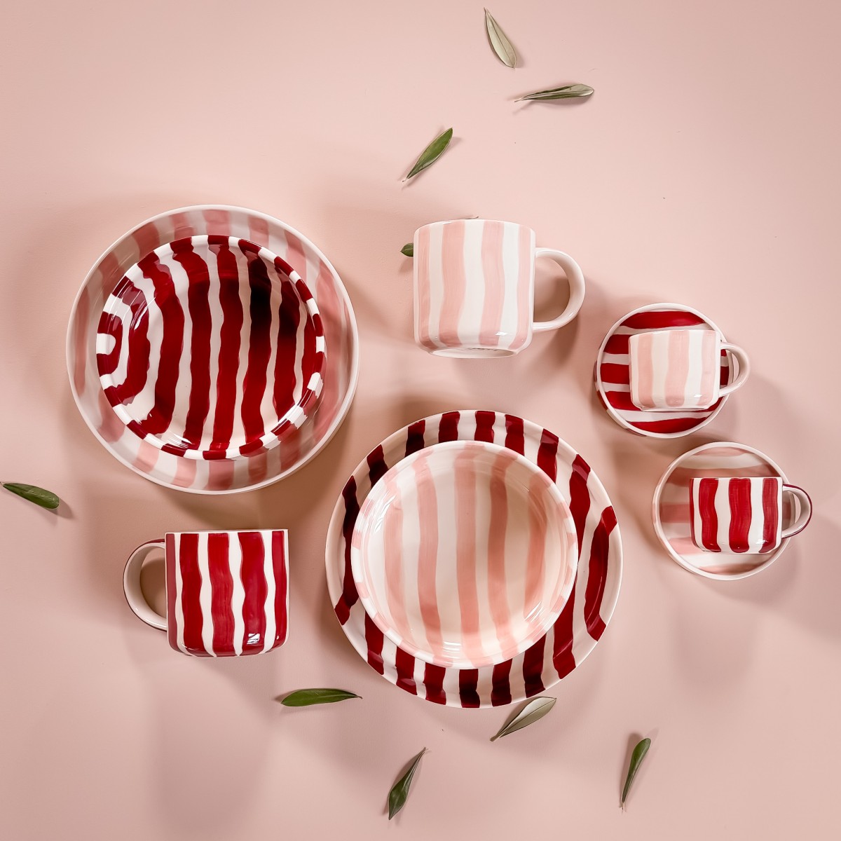Becher Stripes - incanto rose