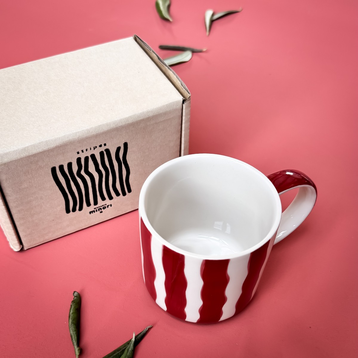 Magazin Minori - Becher Stripes - tramonto red