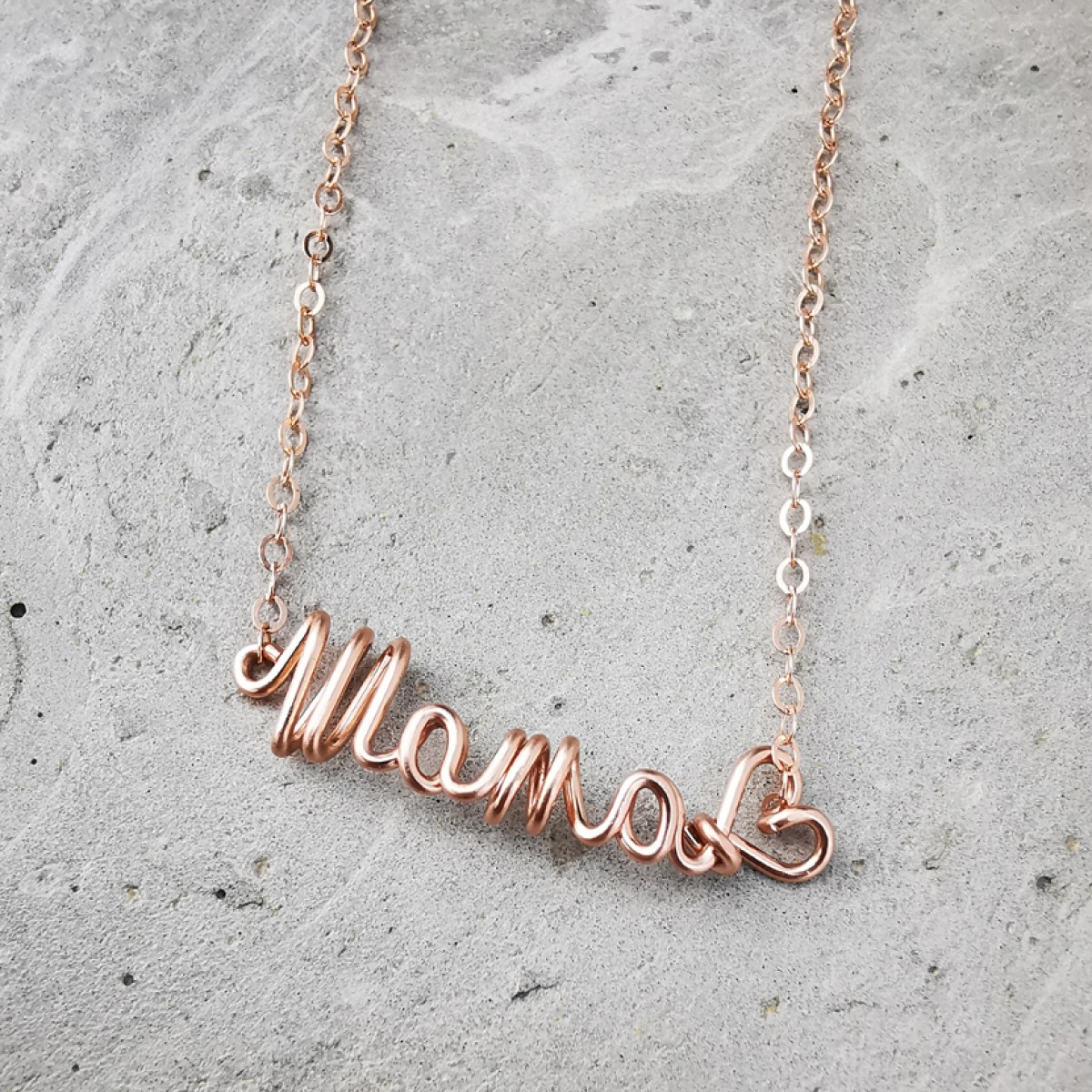 Mama-Kette mit Herz - handgemacht aus Sterling Silber und (Rosé) Gold Filled - zum Muttertag oder einfach als Danke I KIZZU Schmuck Manufaktur