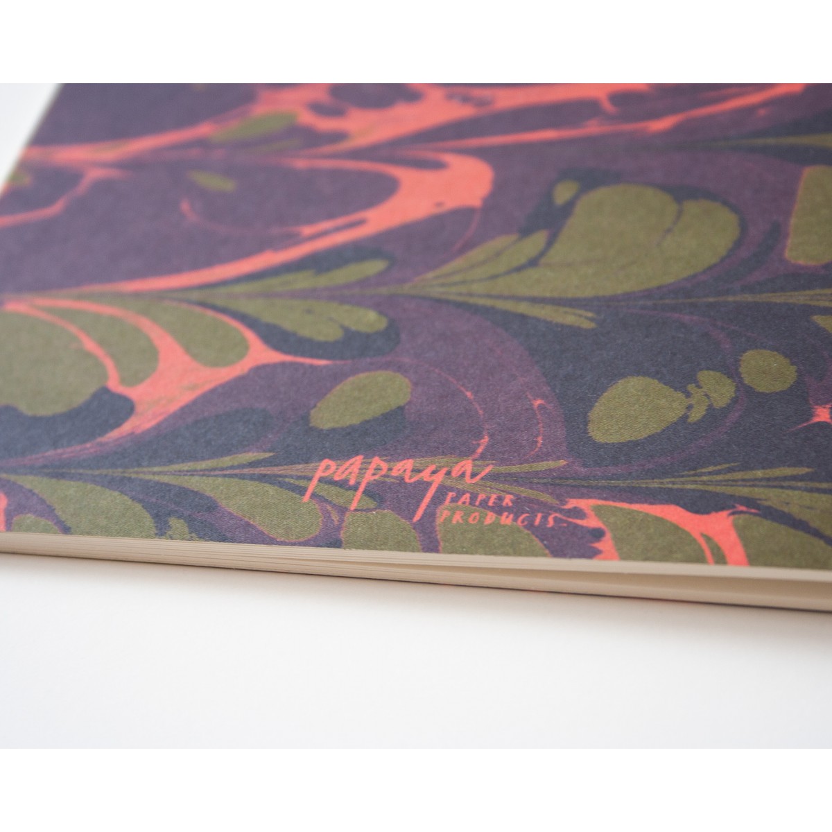 Notizheft A5 Marmor olive lilac // Papaya paper products