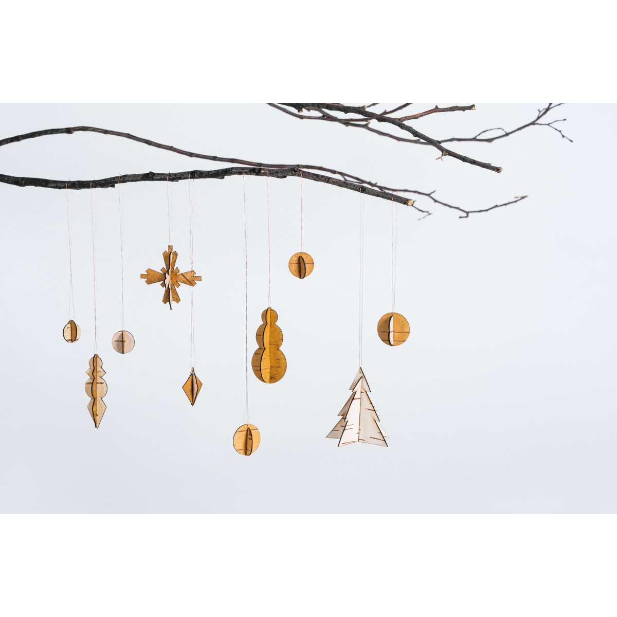 Weihnachtsanhänger aus Birkenrinde - Motiv Schneemann