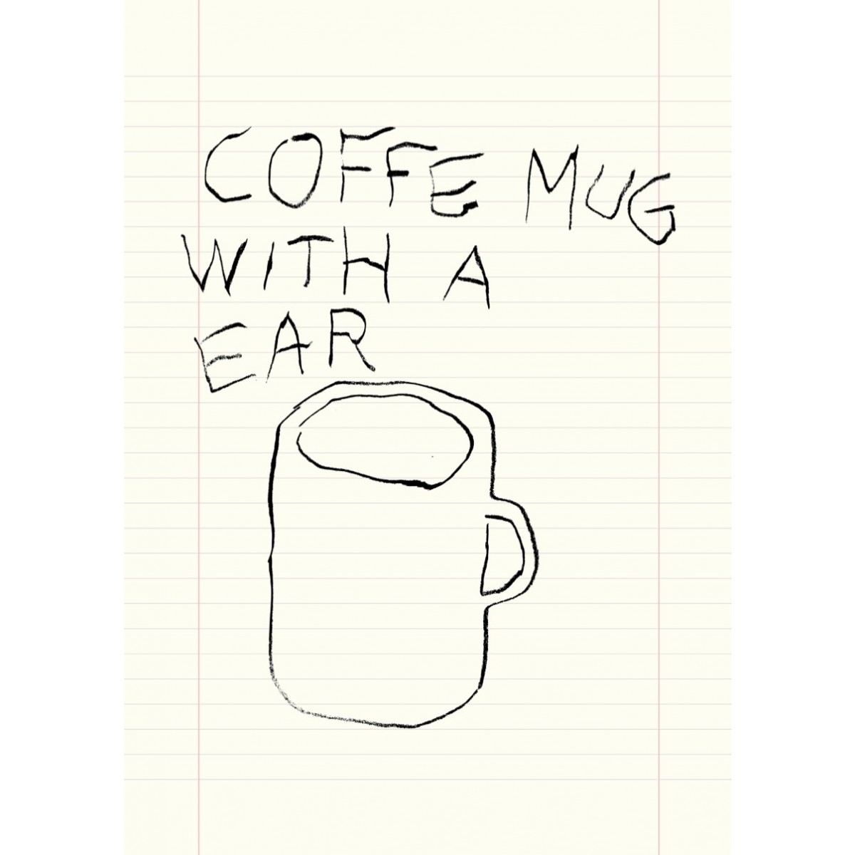 Coffee mug with an ear – Print von Lavanda Posters