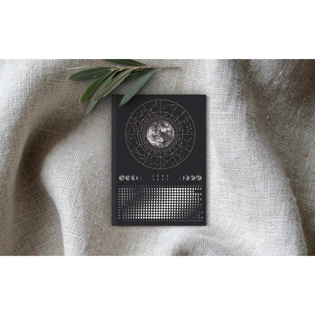 Notizheft 2027 Mondkalender A6 schwarz // ShellyCreates