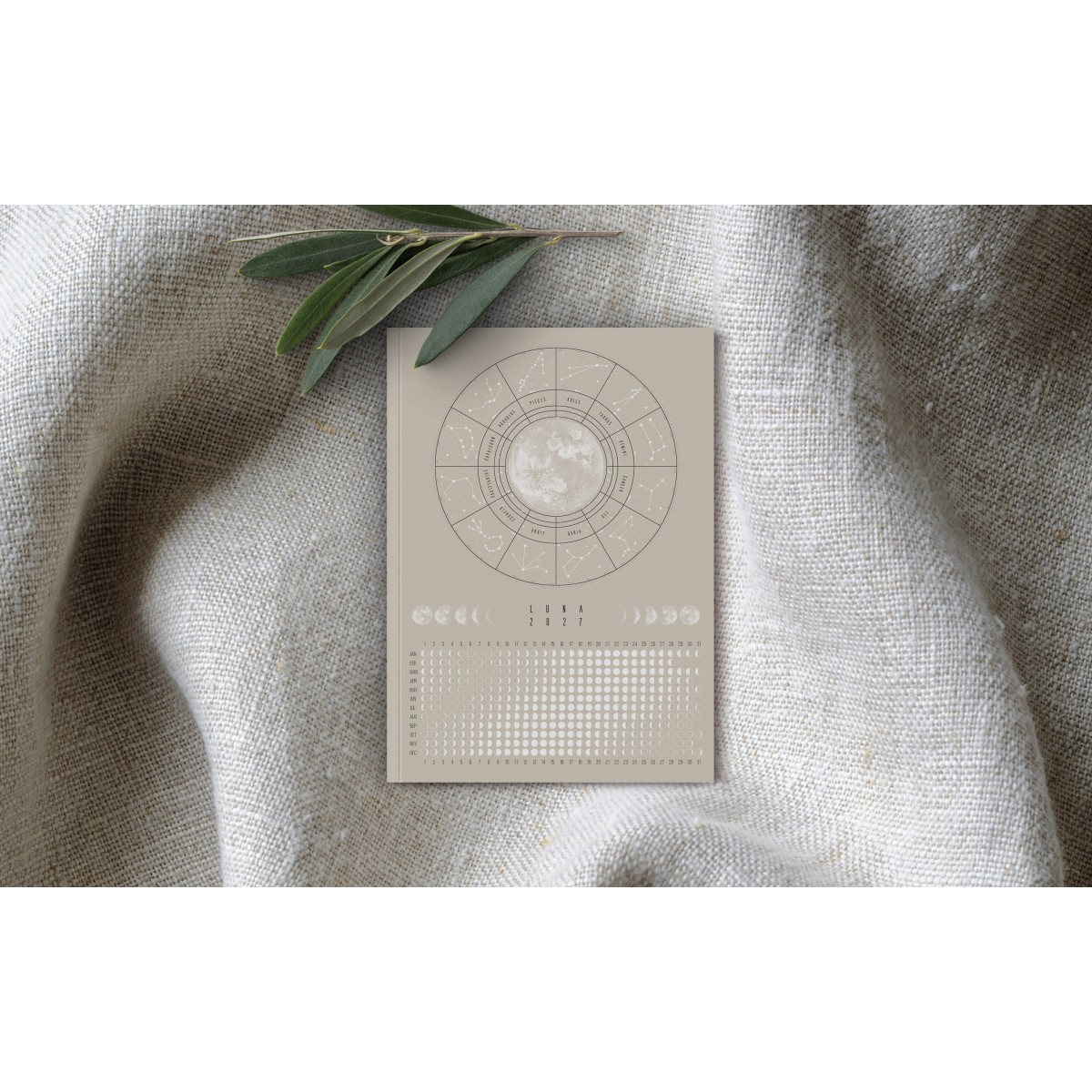 Notizheft 2027 Mondkalender A6 beige // ShellyCreates