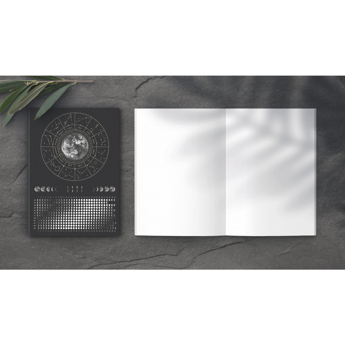 Notizheft 2027 Mondkalender A6 schwarz // ShellyCreates