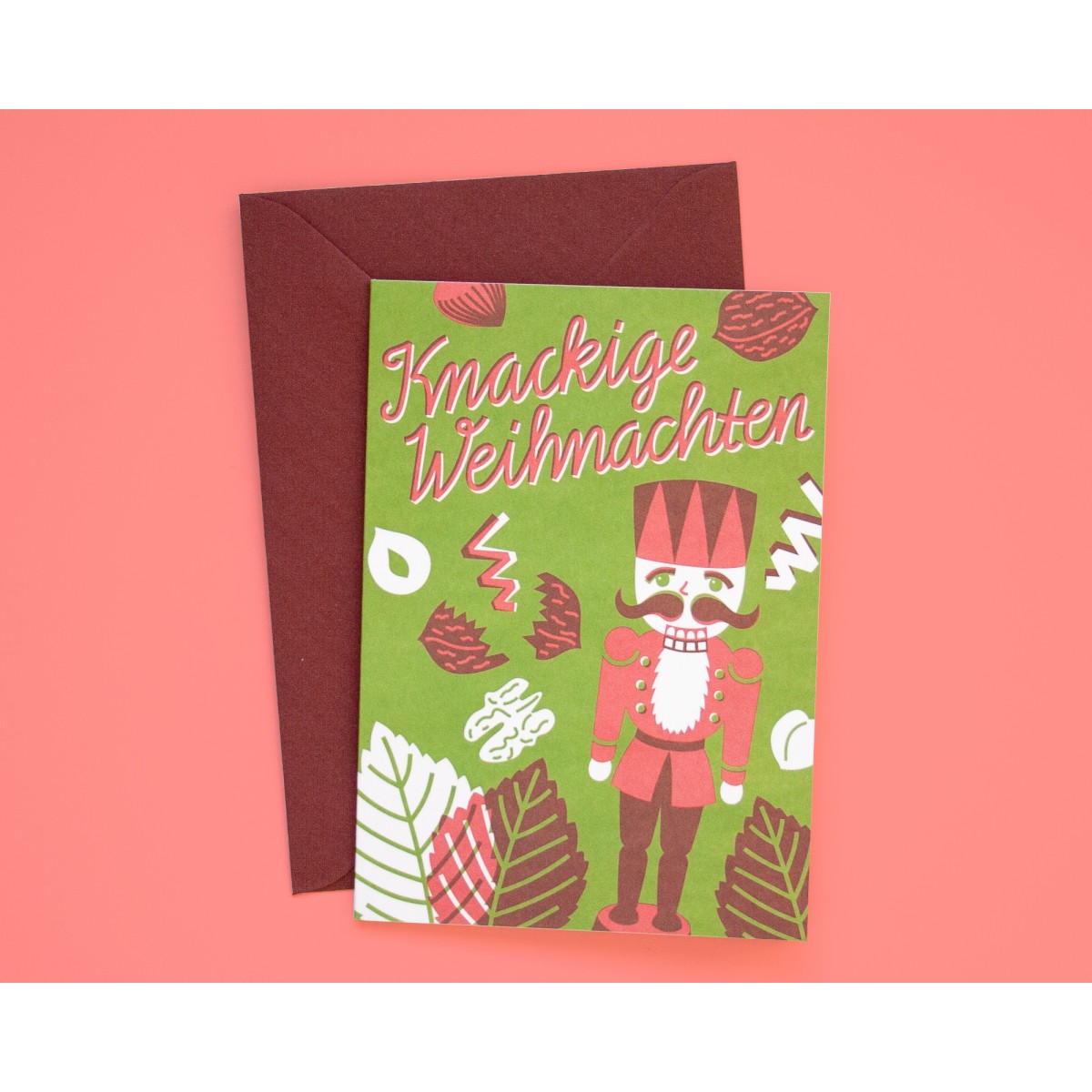 Weihnachtskarte »Knackige Weihnachten« mit Nußknacker // Papaya paper products