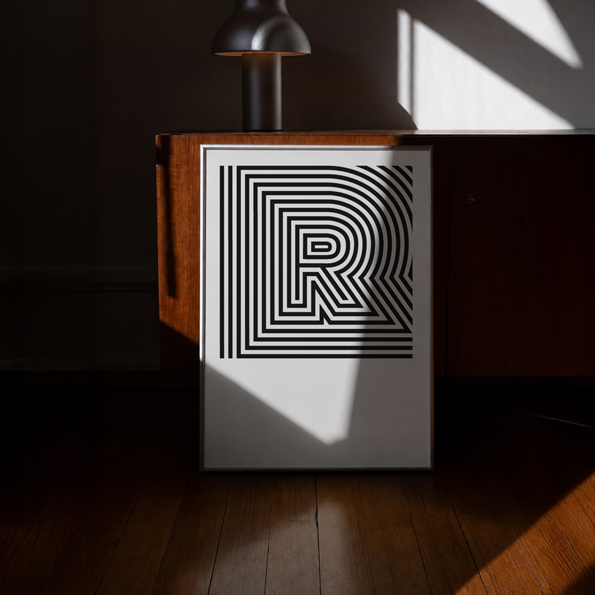 OpArt ABC Serie, Digitalprint DIN A3, schwarz-weiß – The True Type 