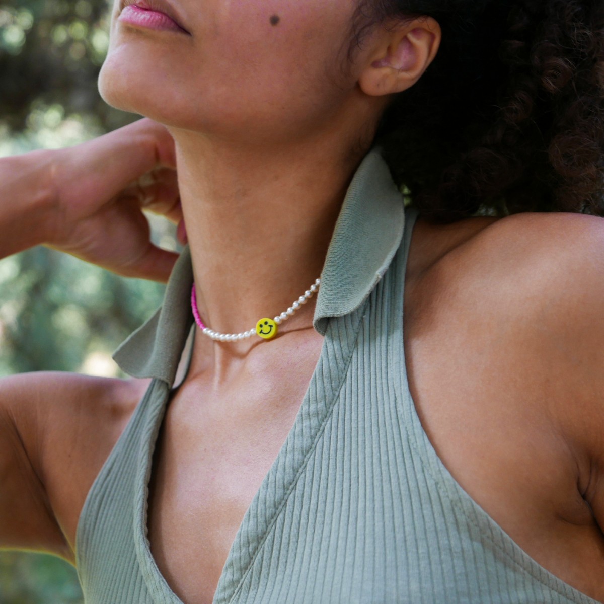 »LuvLuv« SMILEY-Kette in Rosa von pinapina