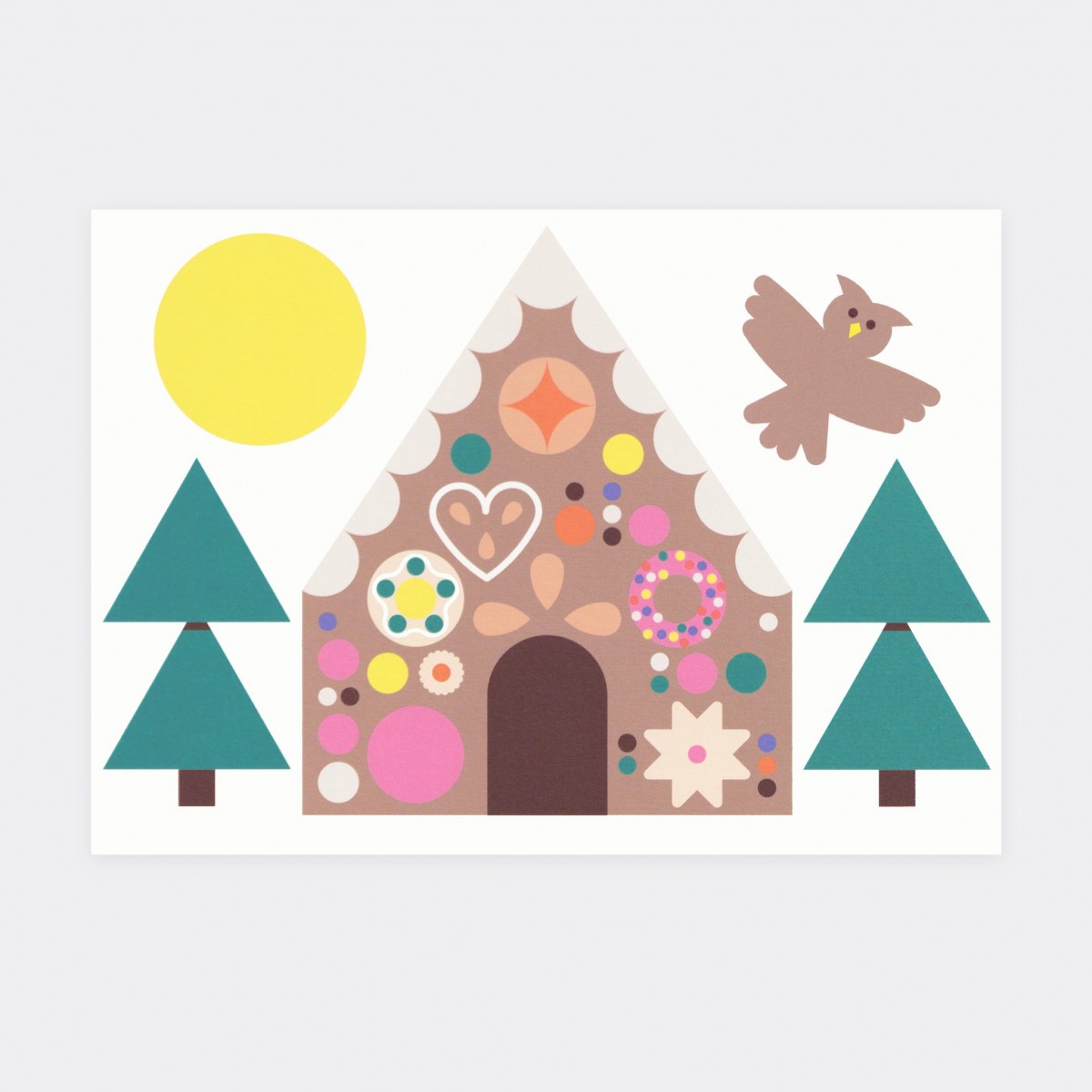 Postkarte Weihnachten Lebkuchenhaus Eule – Julia Matzke