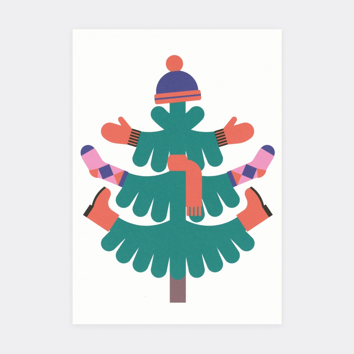 Postkarte Weihnachten Baum Kleidung – Julia Matzke
