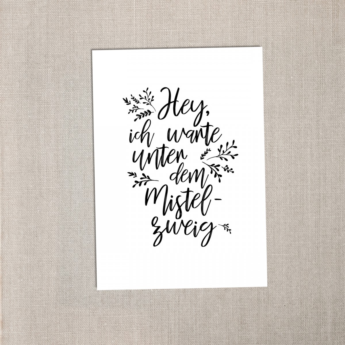 Love is the new black - Postkarte "Mistelzweig" 