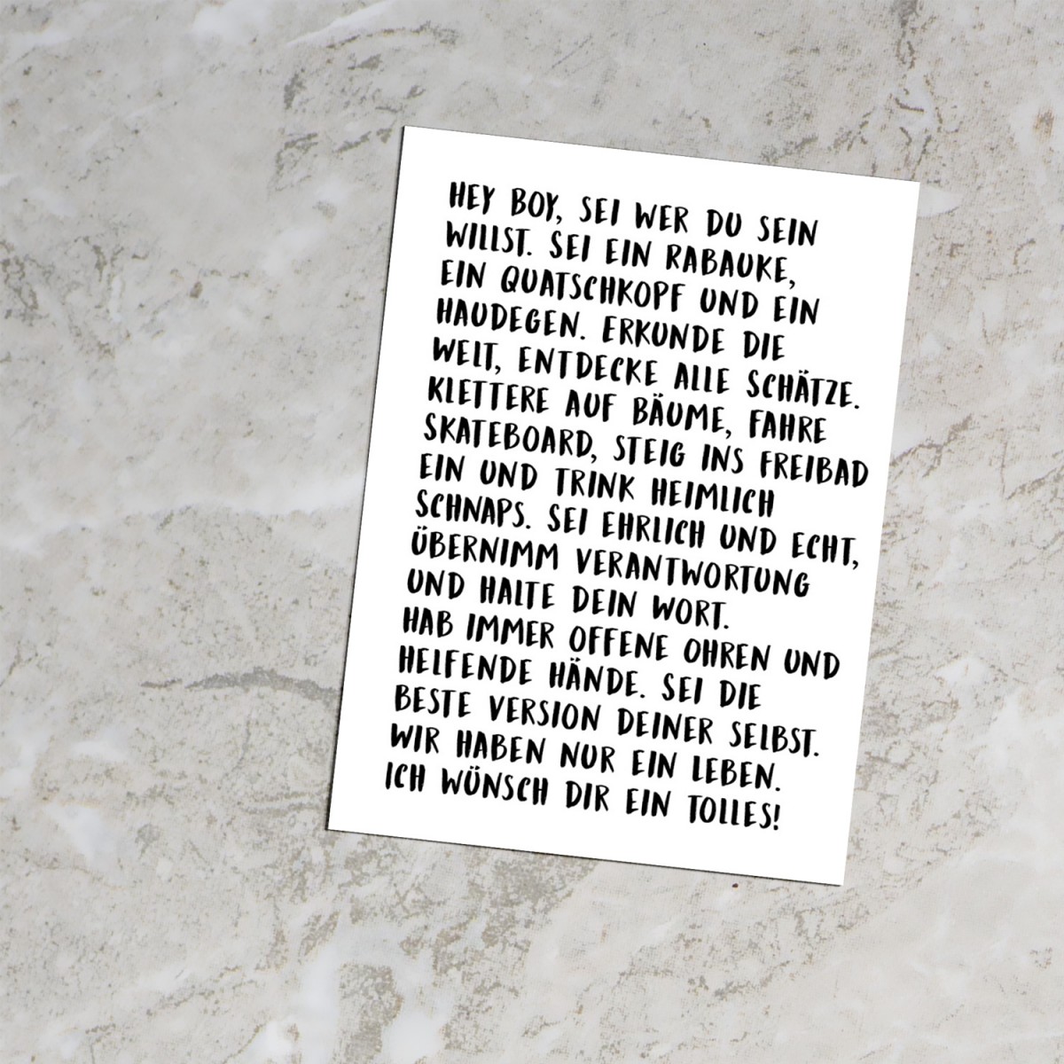 Love is the new black - Postkarte "Hey Boy"