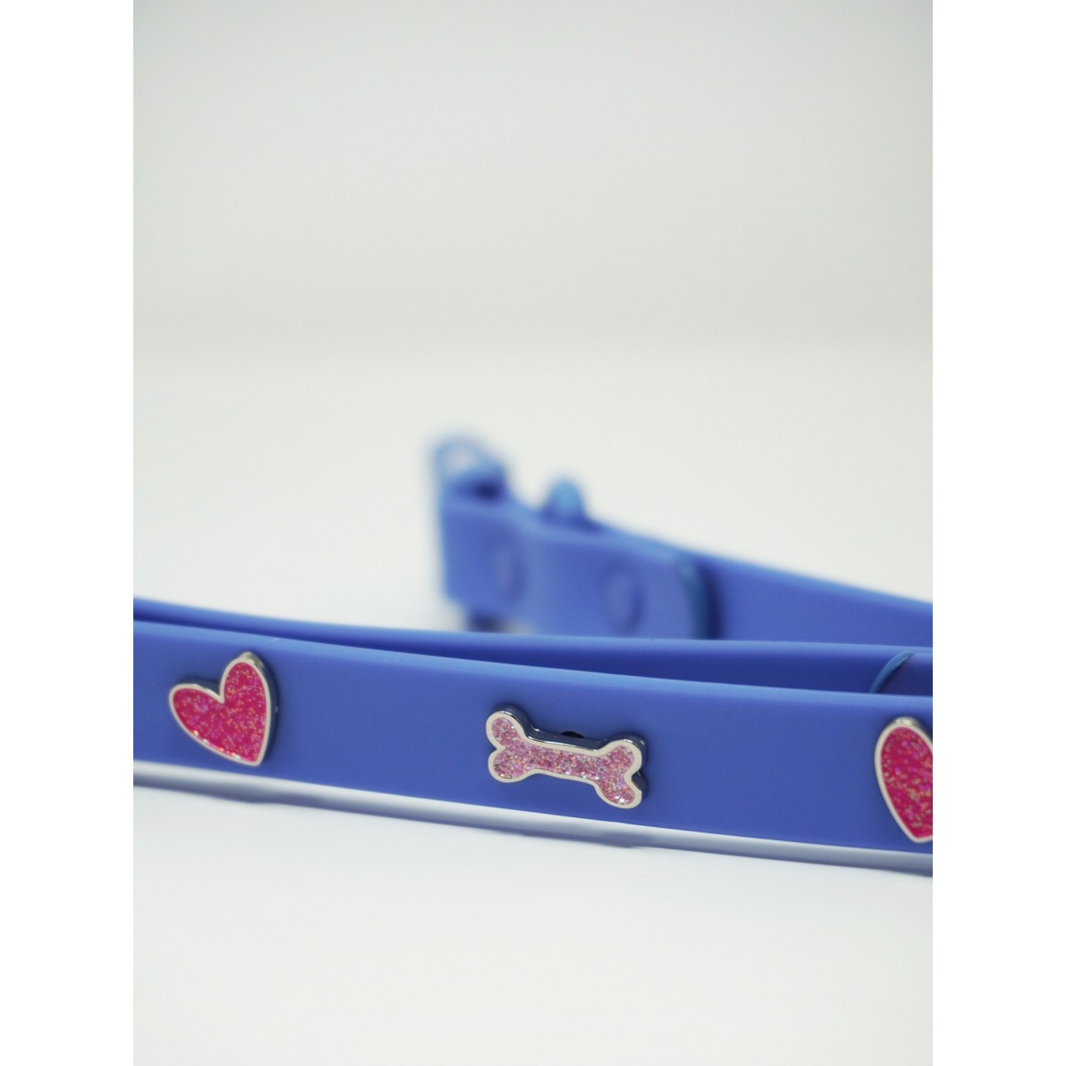 Glitzer Herz Hundehalsband Anhänger Pink - PawPopz