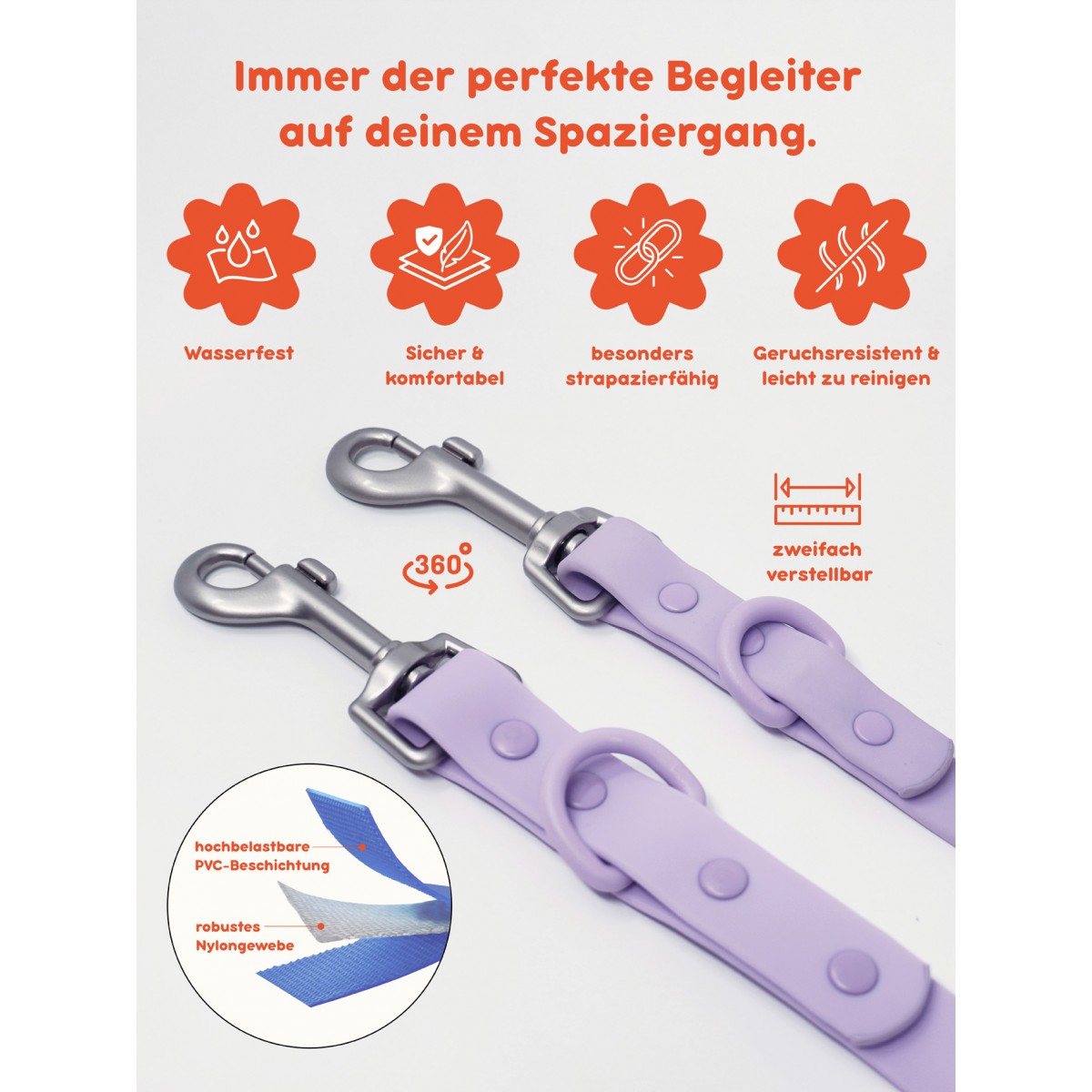 Hundeleine Outdoor wasserfest Blau - PawPopz