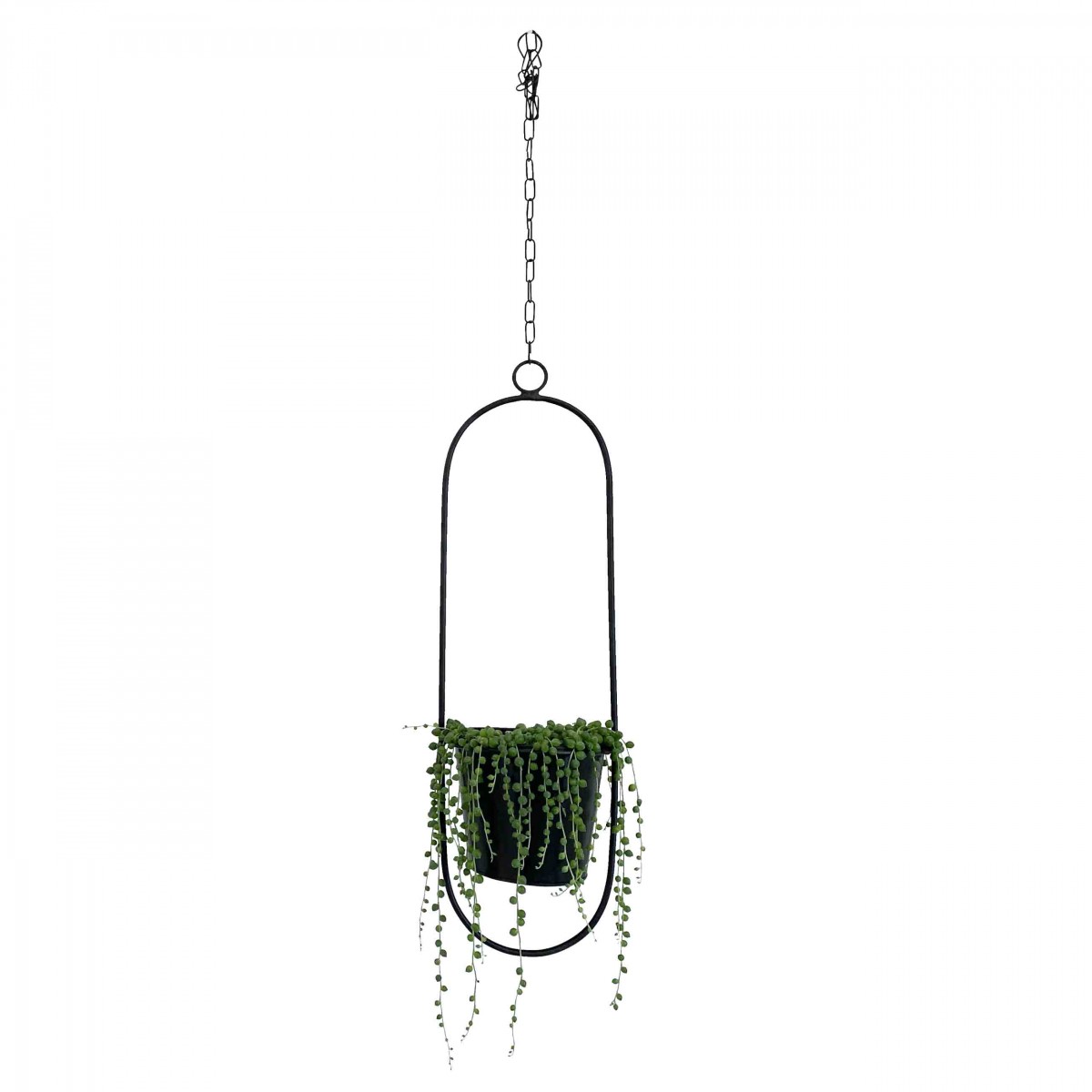 adorist - Hängetopf, Dekoring mit Blumentopf "Hanging Garden" Oval, schwarz
